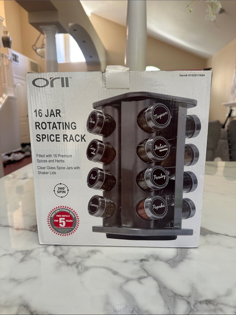 16-Jar Rotating Spice Rack - Black